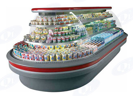El refrigerador de aire va alrededor de refrigerador comercial de la cubierta abierta