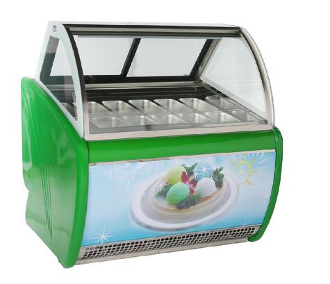 Congelador de la exhibición del helado de la tienda de pasteles del acero inoxidable de 14 cacerolas 0